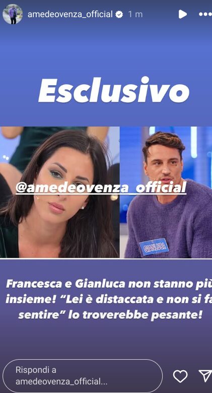 Galleria foto 'Uomini e Donne, segnalazione su Francesca Sorrentino e Gianluca Costantino: “Non stanno più insieme, lei non si farebbe più sentire perché…”' - foto 1