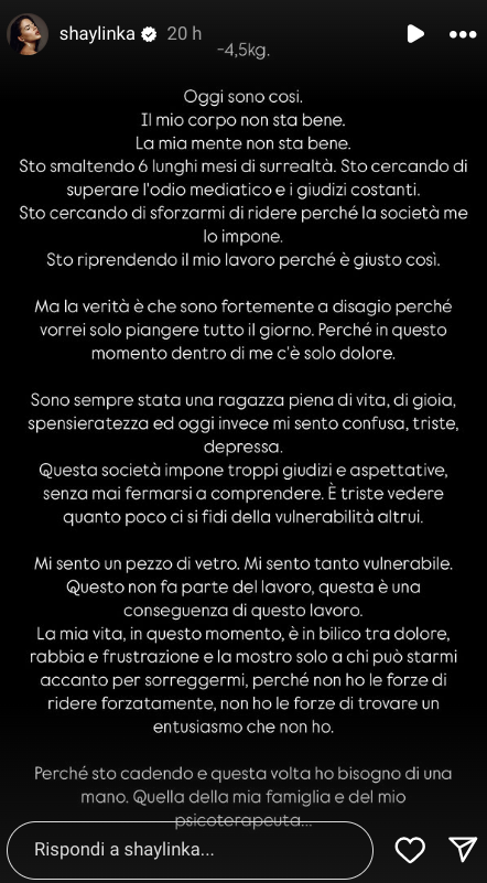 Galleria foto 'Grande Fratello, Shaila torna sui social e rivela: “-4.5 kg, non sto bene”' - foto 1