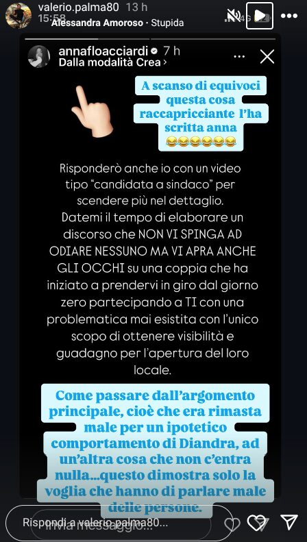 Galleria foto 'Temptation Island, Anna Acciardi replica sui social a Valerio Palma e Diandra Pecchioli: “Coppia che vi ha preso in giro dal giorno zero”' - foto 2